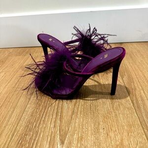 Zara feather heels